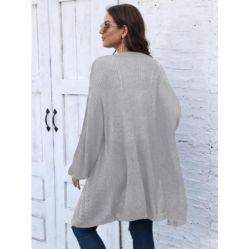 Women's Autumn and Winter Woven Loose Casual Coat Sweater