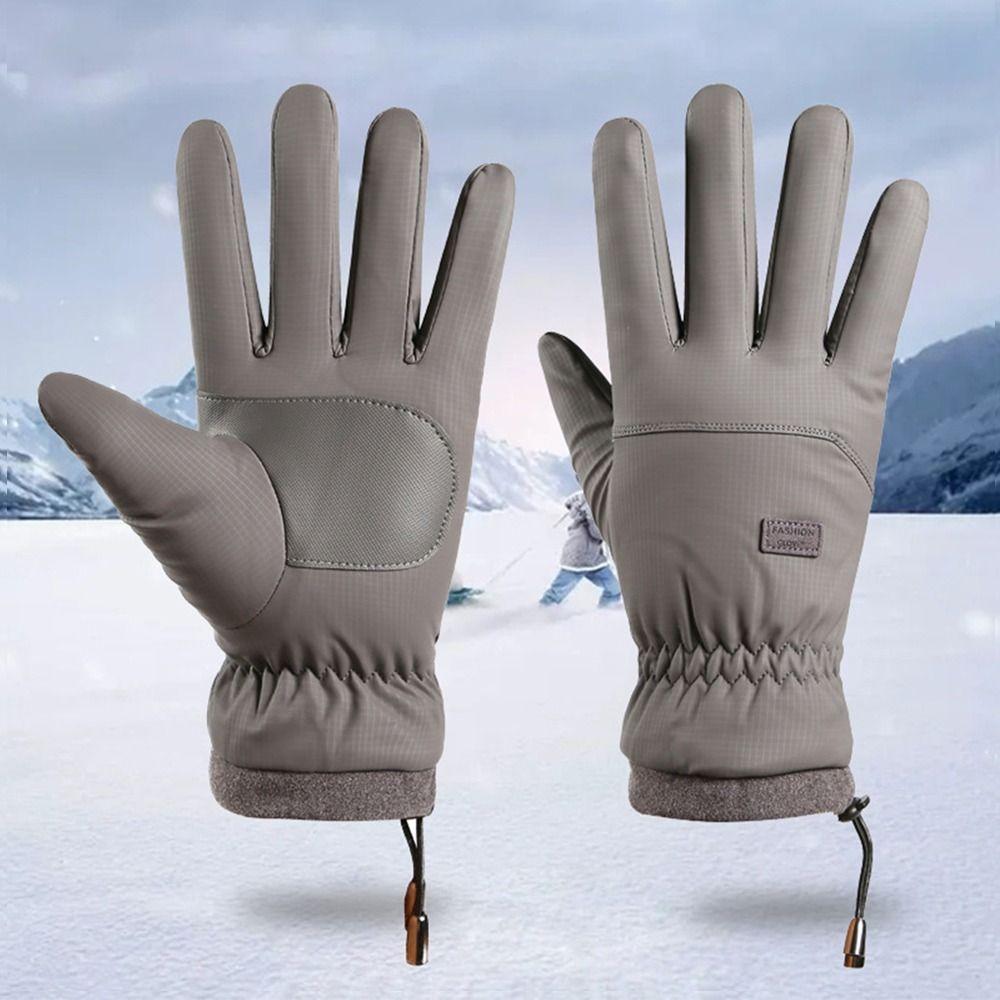 Screen Outdoor Sport Autumn Winter Thick Plush Full Finger Mittens Furry Warm Mitts Men Gloves