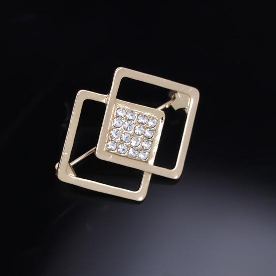 Brooch Pin Sparkling Geometric Shape Rustproof Corrosion Resistant Stunning Visual Effect Alloy Shiny Waist Pin Brooch Clothing Decoration for Women