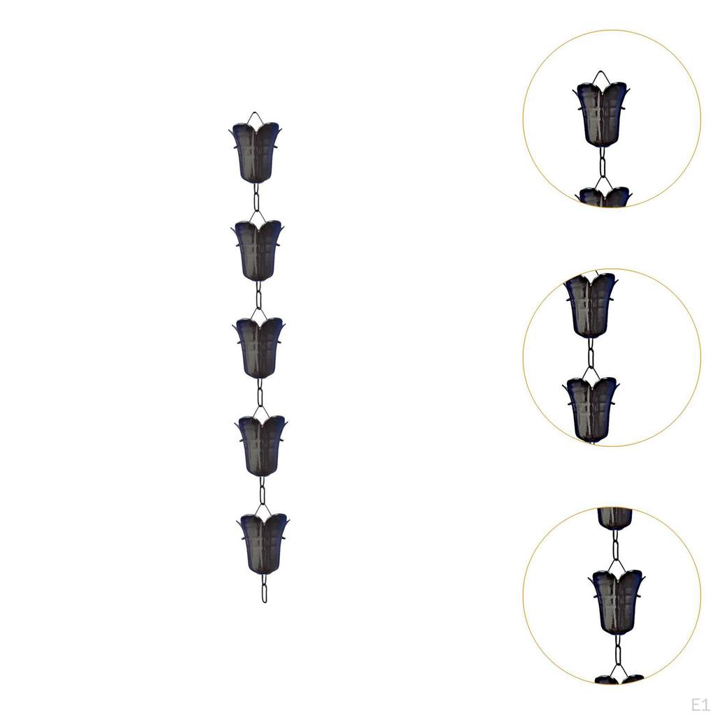 Декоративная дождевая цепь для сбора воды на открытом воздухе