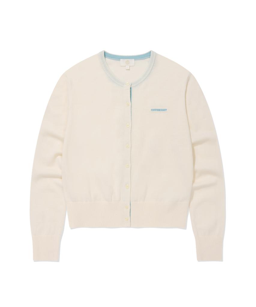 Кардиган Covernat Woman Basic с логотипом Cooper, цвет слоновой кости