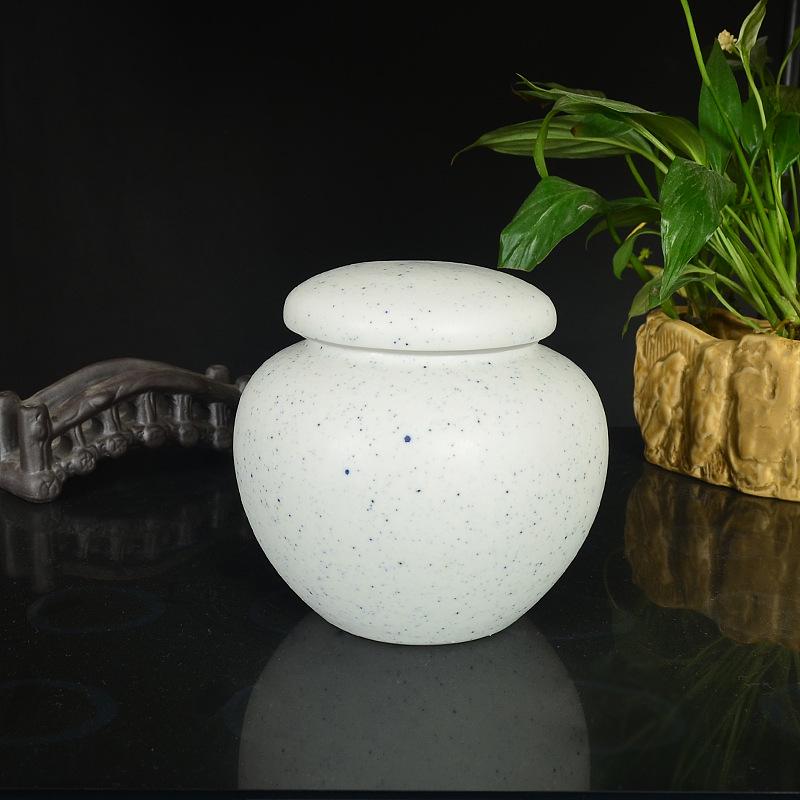 Герметичная сине-белая фарфоровая керамическая банка для меда с закручивающейся силиконовой крышкой