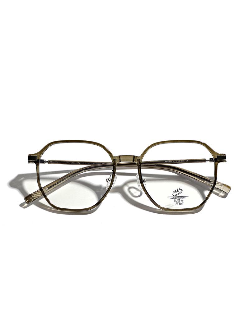 Очки Tr90 квадратные универсальные ретро литературные плоские зеркальные мужские коричневые простые оправы женские