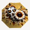 1pc Leopard Heart Automatic Folding Umbrella with 8-Rib Windproof Design, Portable Foldable Sunshade Umbrella For Halloween 020