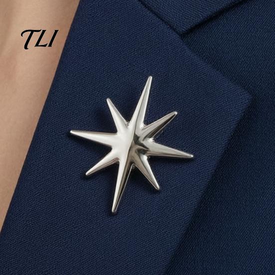 Daily Wear Jewelry Alloy Eight-pointed Star Brooch Pin, Shape Decorative Jewelry, Pin Clothing Accessory for Suits Coats Scarves Shawls Bags Elegant