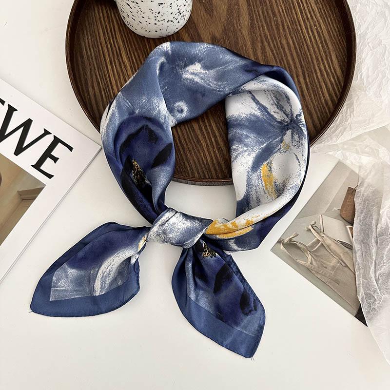 Silk Scarf Neck 70 Square Scarf New Printing Small Fresh Versatile Streamer Neck Protector Scarf Shawl