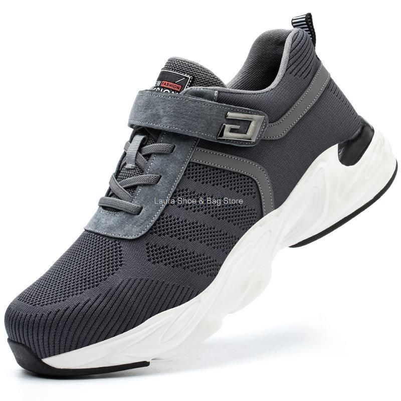 Модные новые мужские защитные туфли со стальным носком и кевларовыми противоударными дышащими рабочими кроссовками, мужская защитная обувь для активного отдыха, мужские защитные ботинки