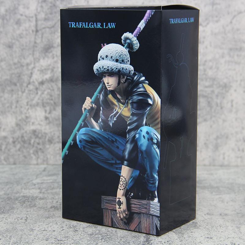 17cm One Piece Trafalgar Law PVC Figure Anime Collectible Statue Toy with Crate Base Decoration Model for One Piece Fans Gift
