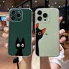 Чехол для телефона с изображением пары черных кошек для iPhone 17 16e 16 15 14 13 12 11mini Pro Max X XR XSMAX 8 7 Air Plus Мягкий чехол