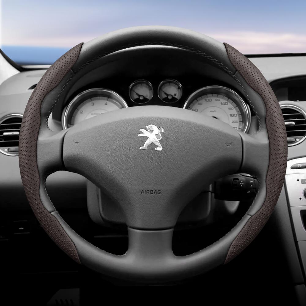 DHLWY1 Подходит для Peugeot Дышащие Отверстия Кожаный Чехол на Руль Сегментированный Дизайн Быстрого Снятия Нескользящий Прочный 206 208 3008 308 207 307