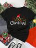 Смешная футболка с принтом Merry Christmas для женщин, Харадзюку 90-х, Рождественская футболка для девушек, Красная, Подходит для всех сезонов, Футболка, Топы