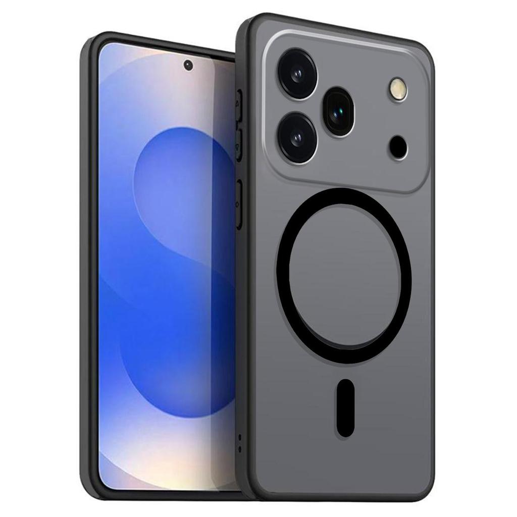 Магнитный железный кольцевой чехол для телефона HONOR 600 Pro Матовый мягкий ТПУ Ударопрочный чехол
