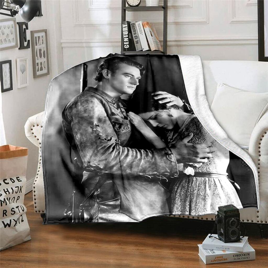 1pc John Wayne and the Western Cowgirl blanket, al season lightweigh Poster blanket home office outdoor nap multifunc Poster blanketional blanket