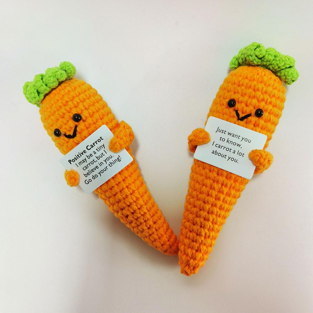 Mini Positive Potatoes with Positive Card Creative Potato Dolls Inspirational Crochet Dolls Home Room Party Decoration