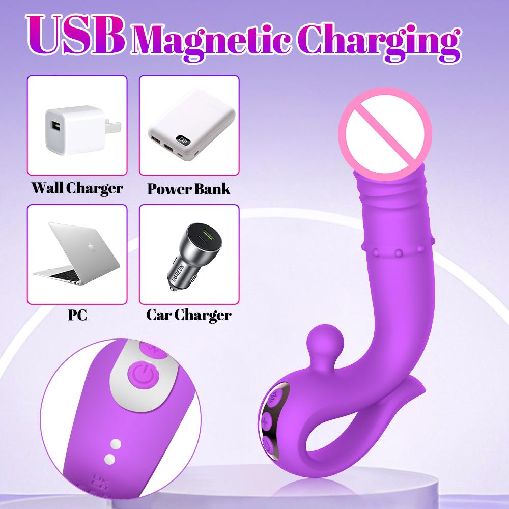 Telescopic Vibrator Sex Toy for Women G Spot Clitoris Double Stimulation Waterproof Vagina Massager Adult Toys for Women