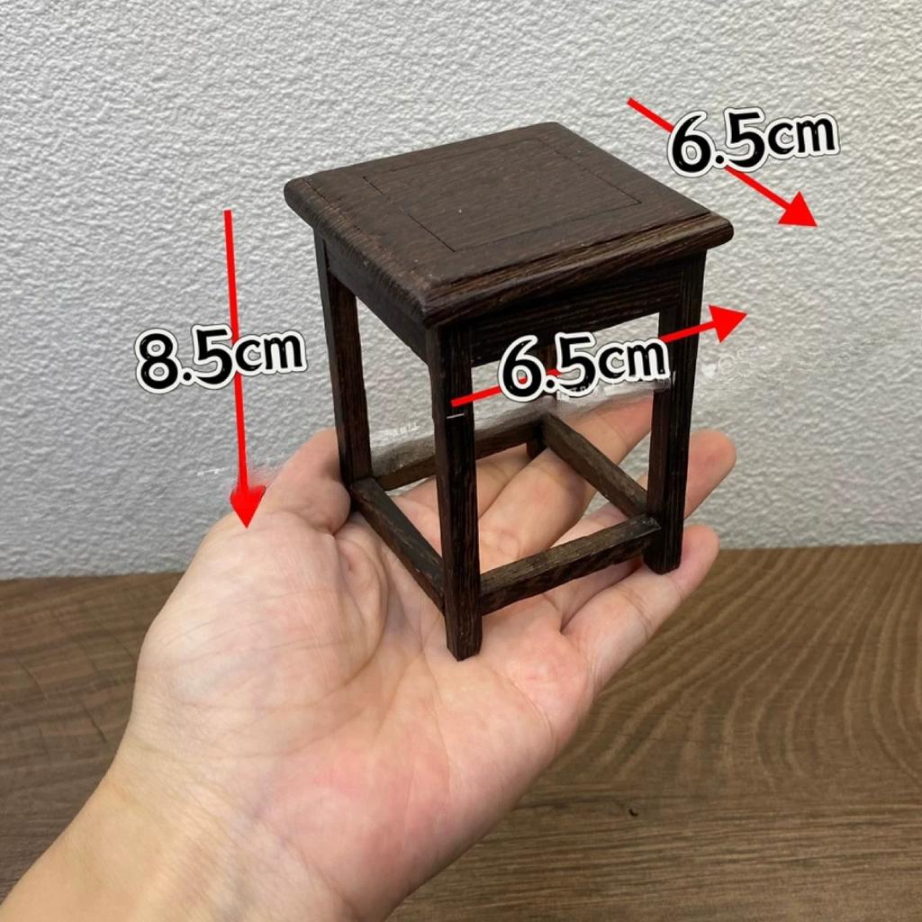 Mini Chair Stove Chinese Style Wooden Table Model Scene Decoration Ornament Taishi Chair for 1/12 1/8 Scale BJD Action Figures