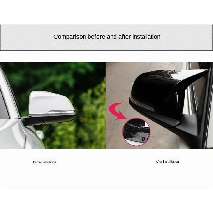 2 Pieces Rearview Mirror Cover Cap Carbon Black for BMW Series 1 2 3 4 X M 220i 328i 420i F20 F21 F22 F23 F30 F32 F33 F36 X1