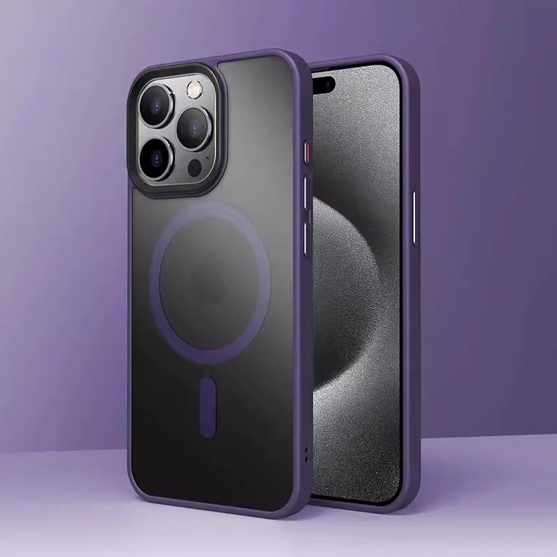 Apple 16 Чехол для мобильного телефона с сенсорной кожей Магнитный Титаново-серый IPhone 15 Противоударный Подходит для 14proMax Матовый защитный чехол
