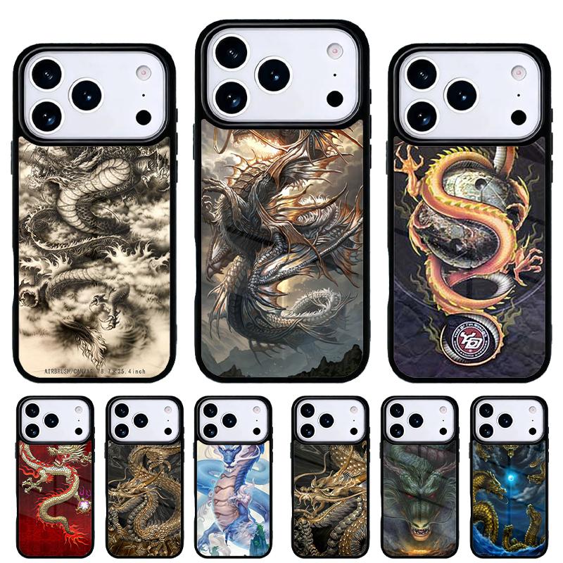 Азиатский китайский дракон Чехол для телефона для iPhone 17 16 15 14 13 Pro Max Задняя крышка для 12 11 Pro Coque