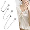 2Pcs U-Shaped Spirals Fastener Double Head Brooch for Clothing Security Shawl Waistline Fixing Button for Loose Garments