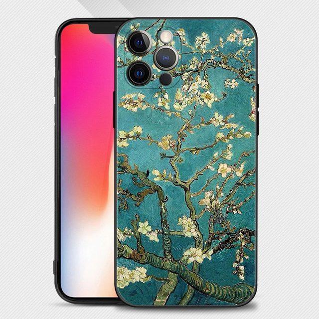 Чехол для телефона для Iphone 14 14 13 12 11 Pro Max Xs Max Xr X 7 8 Plus 12 Mini 6s, силиконовый черный корпус, Ван Гог, звездное небо, искусство