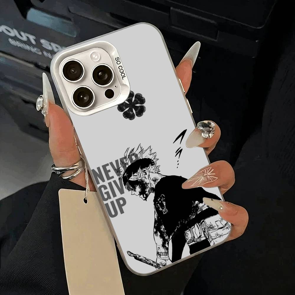 Чехол для телефона Black Clover Для iPhone 17 Air 16 15 14 13 12 11 Pro Max Белый Серебристый Жесткий Чехол