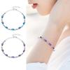 Women Bracelet Contrast Color Purple Faux Crystal Adjustable Size Length Copper Wrist Jewelry Gift