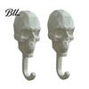 Creative Towel Hook 2Pcs 3D Printed Skull Wall Hook, Gothic Dark Mounted Hanger, Geometric Personalized Pendant Key Hat Storage for Bathroom Entryway