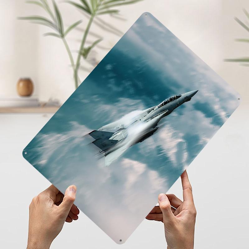 Постер F-14 Tomcat Взлетающий Быстро ВМС США Индивидуальное Настенное Искусство Винтажные Металлические Знаки Ретро Оловянная Табличка для Мужской Комнаты Декор Стола
