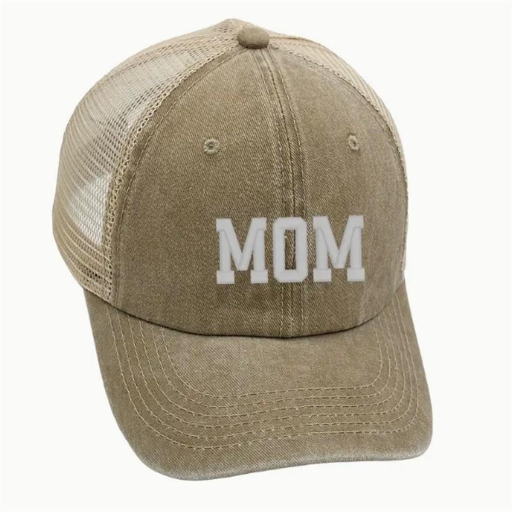 Visors DAD MOM Baseball Hats Mesh Net Sunscreen Hats Washed Distressed Faded Cap for Man Women