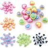 Handmade Loose Beads Earrings Acrylic Making Bracelet UV Dazzle Two Color Material Creative Love Heart DIY Jewelry Accessories 10pcs 3D