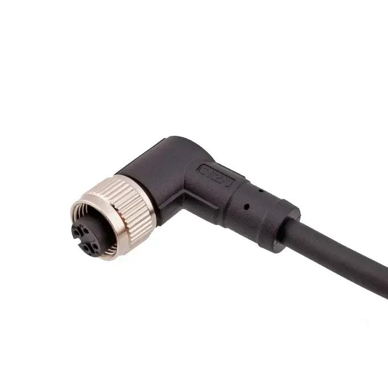 M12 2P 3P 4P 5P 6P 8P 12P 10M PVC PUR Unshield /Shield Cable Straight Curved Male Plug Power Adapter Aviation Connector IP67