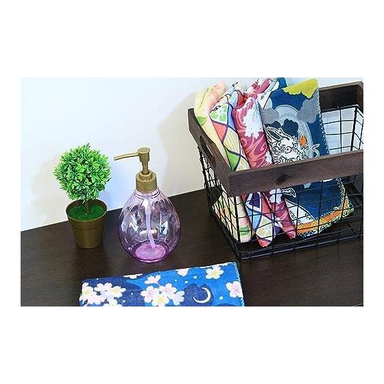 Тенугуи Styleneo с узором Камелия, 88x34 см, 100% Хлопок, Тройная марля, Киото, Быстросохнущее, Тонкое, Компактное
