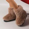 Модные зимние женские пушистые искусственные плюшевые теплые роскошные туфли женские меховые сапоги модная зимняя обувь