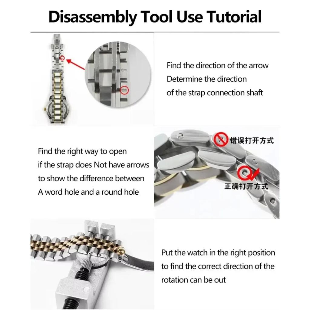 Набор инструментов для ремонта ремешка для часов, набор инструментов для снятия штифтов для часовщиков с набором из 3 дополнительных штифтов, сменный съемник пружинных стержней