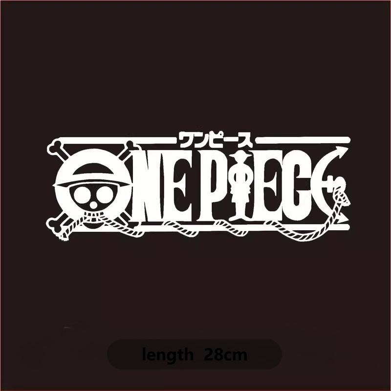 Автомобильная наклейка One Piece Луффи Эйс на заднее стекло, дверь автомобиля, капот, светоотражающая наклейка для электромобиля, декоративная наклейка с индивидуальностью