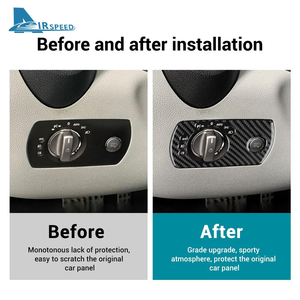 Наклейка-накладка из настоящего мягкого углеволокна для Mercedes Benz SLK R171 2004 2005 2006 2007 2008 2009 2010 Рамка переключателя фар автомобиля