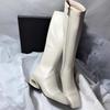 2025Square Toe Block Heel Back Zipper Fashion Simple Boots New High-end Fashion Women's Boots for Autumn and Winter