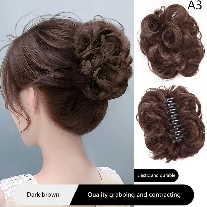 Синтетические волосы, пучок, реалистичный, небрежный, кудрявый парик, бутон цветка, зажим, эластичные женские накладные волосы, высокотемпературный шелк