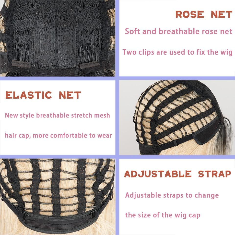 MERISIHAIR Women Straight Mixed Color Hair Wig with Bangs Black Hair with Blond Red Purple Pink Bangs Synthetic Fiber Cosplay Party Wig