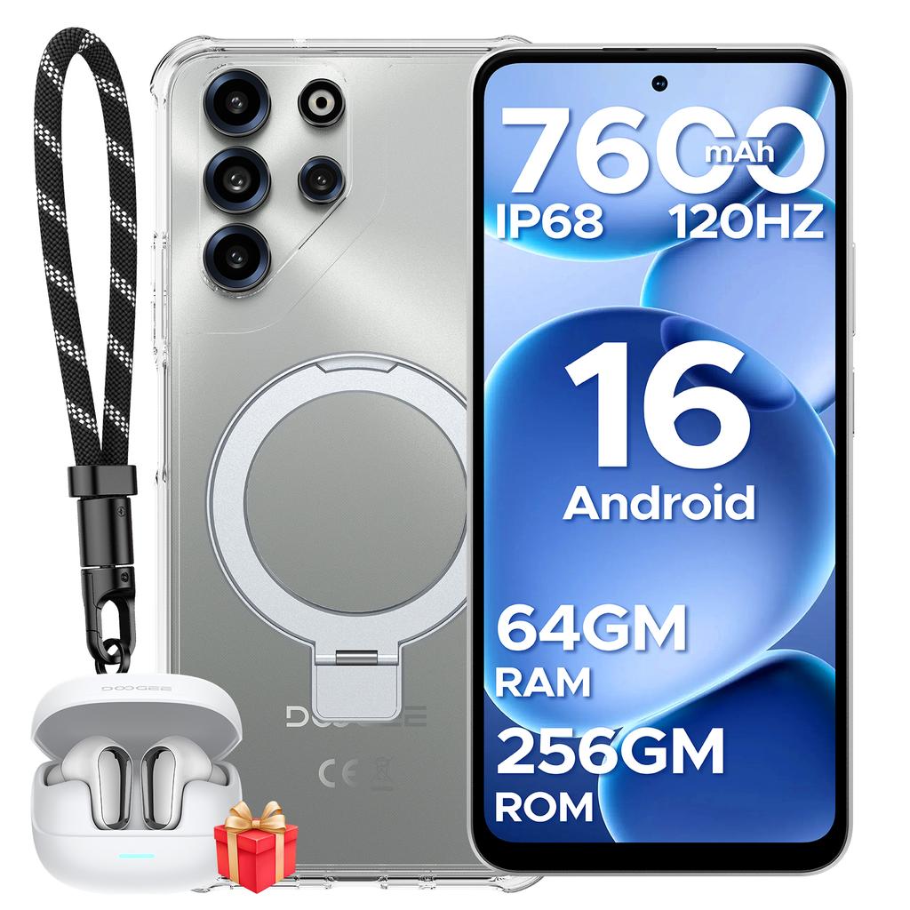 DOOGEE B10 Pro Smartphone IP68 Waterproof 6.63" 120Hz 7600mAh Battery 64GB(8+56) RAM 256GB ROM Helio G100 Supports Widevine L1 NFC Mobile Phone