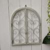 Романтический металлический настенный декор Винтажная рама фальш-окна Искусство с арочным дизайном для украшения спальни, двора