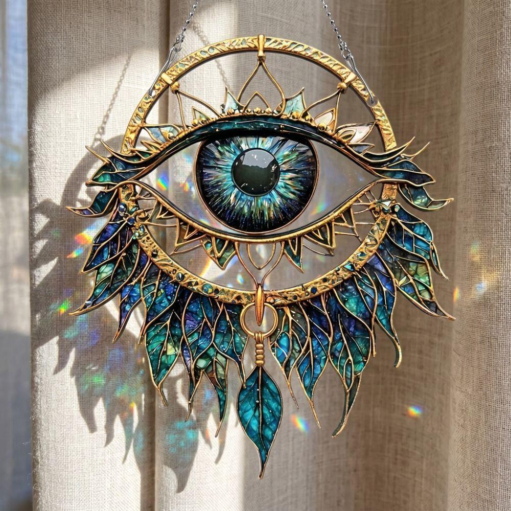 Eye Shape Evil Eye Decoration 2D Flat Hanging Pendant Wall Decoration Sun Catcher Garden Decor