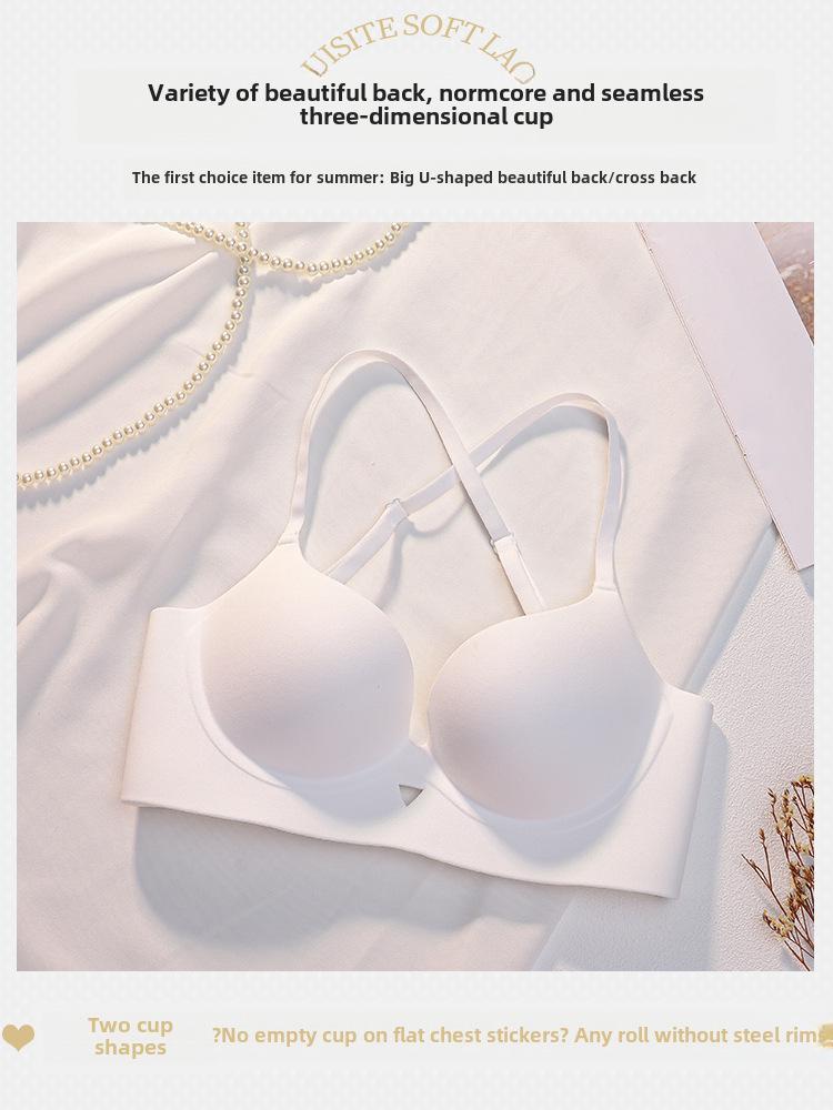 Бесшовный бюстгальтер U-образной формы с перекрестными бретелями на спине для маленькой груди 2023 года — утягивающий, стильный и поддерживающий