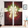 2 Pieces, Christmas Bell Shining Flower Wreath Curtains -30% Blackout - Suitable for Living Room, Bedroom, Kitchen, Home Decorat