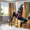 1 шт. Шторка для душа MARVEL Человек-Паук с крючками - Полиэстер, Яркий дизайн супергероя, Декор для ванной комнаты, Можно стирать в машине, Легкая