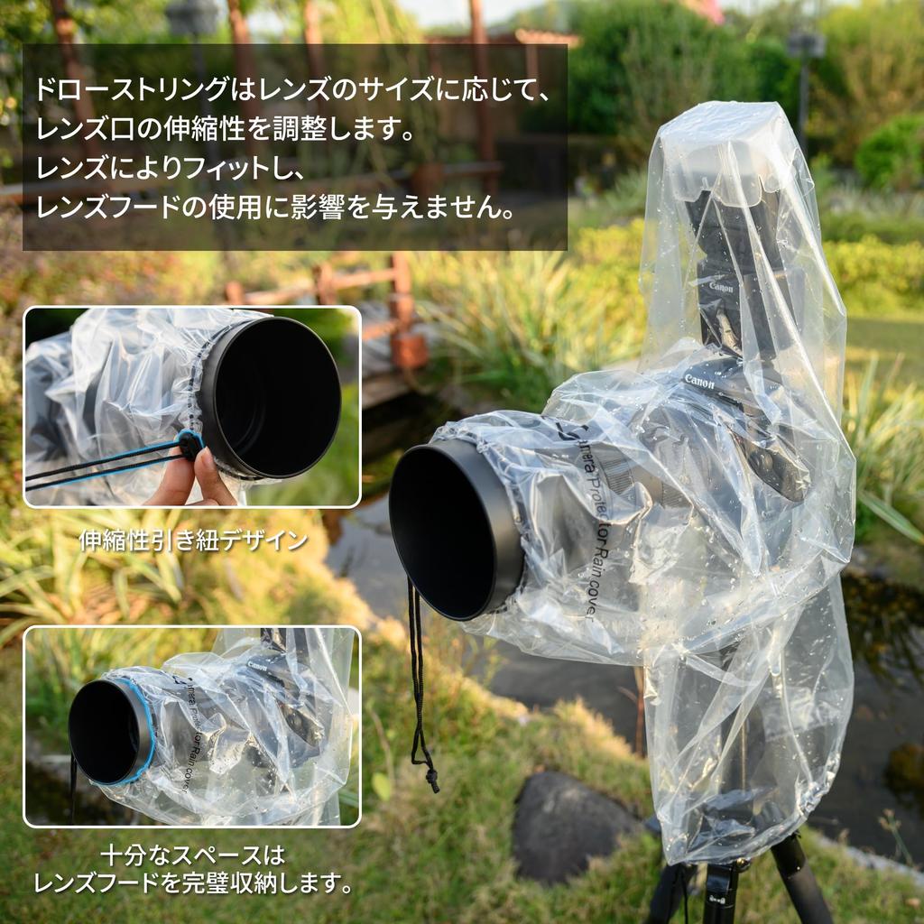 JJC SLR Raincoat with Compatible with Lenses Up To 45x17cm for Nikon Z6 Sony Outdoor Rain Camera Rain Jacket 2-Pack Flash, (LxW) Z7II, Z6II, Z7, II,