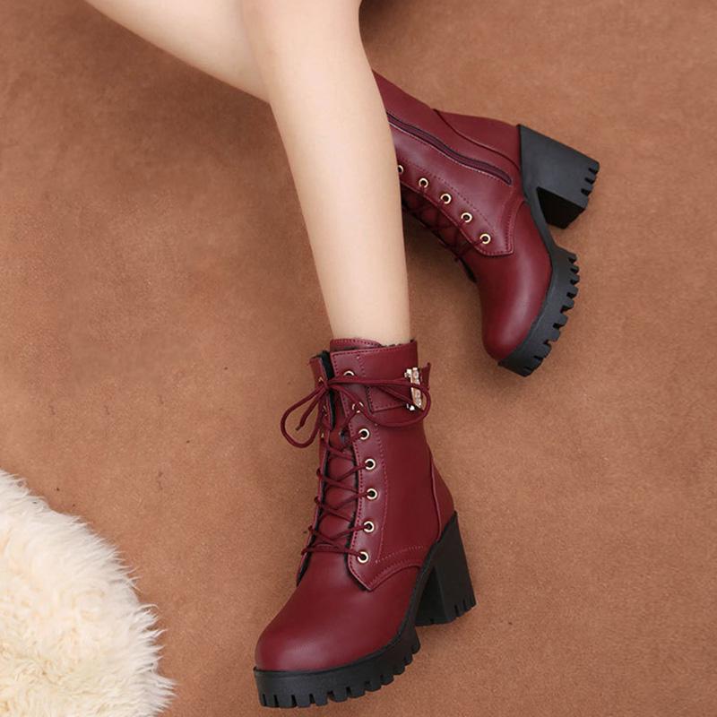 2023 осенняя ранняя зимняя обувь, женские ботинки на высоком каблуке, брендовые черные, красные женские зимние ботильоны