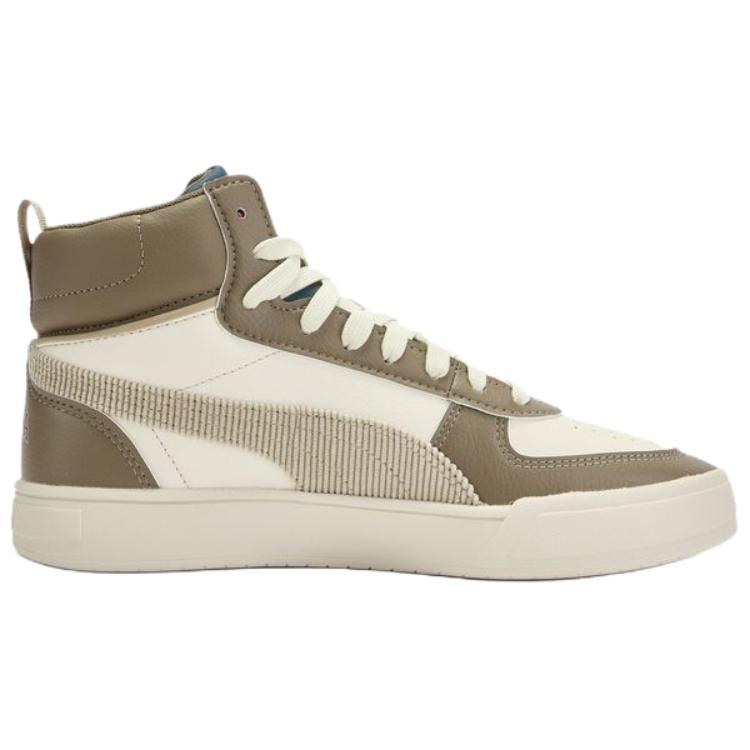 Puma Caven Retro Melange Color Block Mid-Top Sneakers Unisex Sneakers Off-White Brown 407869-02