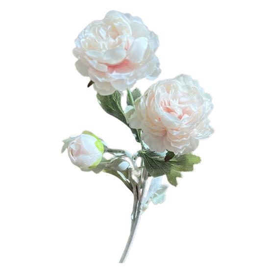 Искусственный пион со стеблем 3 головки Реалистичный искусственный цветок Свадебный стол для домашнего офиса Центральная часть Искусственная цветочная ветка Цветочная композиция Украшение